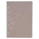 The Spiritual Growth Bible, Study Bible, NLT - New Living Translation Holy Bible, Faux Leather, Taupe Embroidred Floral