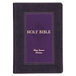 KJV Study Bible, Large Print King James Version Holy Bible, Thumb Tabs, Ribbons, Faux Leather Purple Two-Tone Debossed