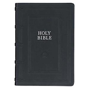 KJV Study Bible, Standard King James Version Holy Bible, Thumb Tabs, Ribbons, Faux Leather, Black Debossed