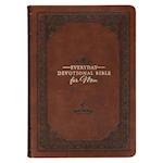 NLT Holy Bible Everyday Devotional Bible for Men New Living Translation, Vegan Leather, Brown Debossed