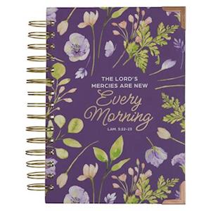 Christian Art Gifts Purple Journal W/Scripture Lord's Mercies Large Bible Verse Notebook, 192 Ruled Pages, Lam. 3