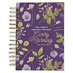 Christian Art Gifts Purple Journal W/Scripture Lord's Mercies Large Bible Verse Notebook, 192 Ruled Pages, Lam. 3