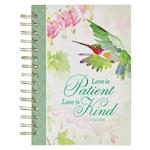 Christian Art Gifts Green Journal W/Scripture Love Bible Verse Large Notebook, 192 Ruled Pages, 1 Cor. 13