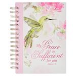 Christian Art Gifts Pink Journal W/Scripture My Grace Large Bible Verse Notebook, 192 Ruled Pages, 2 Cor. 12