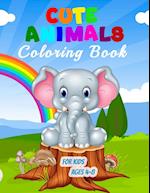 Cute Animals Coloring Book for Kids Ages 4-8