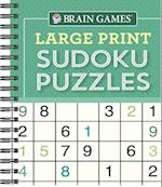 Brain Games - Large Print Sudoku Puzzles (Green)