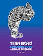 Teen Boys Coloring Book: Animal Designs: Complex Animal Drawings for Older Boys & Teenagers; Zendoodle Lions, Wolves, Bears, Snakes, Spiders, Scorpion