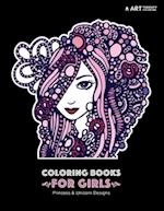 Coloring Books For Girls: Princess & Unicorn Designs: Advanced Coloring Pages for Tweens, Older Kids & Girls, Detailed Zendoodle Designs & Patterns, F