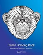 Tween Coloring Book: Zentangle Animal Designs: Detailed Zendoodle Pages For Boys, Girls, Ages 8-12, Stress Relieving Intricate Drawings, Co