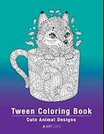 Tween Coloring Book: Cute Animal Designs: Colouring Pages For Boys & Girls of All Ages, Preteens, Intricate Zentangle Drawings For Stress Relief, Ages