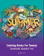 Coloring Books For Tweens: Zendoodle Summer Fun: Ocean Colouring Pages For Boys & Girls of All Ages, Tweens, Intricate Zentangle Drawings For Stress R