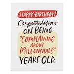 6-Pack Em & Friends Complaining About Millennials Birthday Card