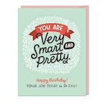 6-Pack Em & Friends You Are Very Smart and Pretty (Birthday) Sticker Cards