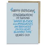 6-Pack Em & Friends Where Are My Glasses Years Old Birthday Cards