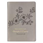 Journals Slimline Lux-Leather Flexcover Strength & Dignity Mauve