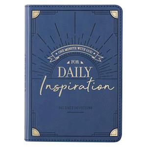 One Minute with God for Daily Inspiration Devotional, Blue Faux Leather Flexcover