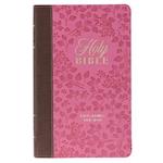 KJV Giant Print Bible Two-Tone Brown/Pink Faux Leather