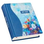 KJV Note-Taking Bible Printed Blue Floral Faux Leather