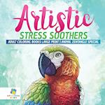 Artistic Stress Soothers Adult Coloring Books Large Print Animal Zentangle Special