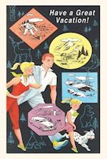Vintage Journal Family Vacation Travel Poster