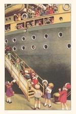 Vintage Journal Children Embarking Travel Poster