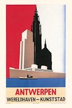 Vintage Journal Antwerp Travel Poster