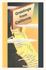 The Vintage Journal Greetings from California, Cartoon Map