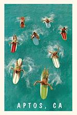 The Vintage Journal Surfers Paddling, Aptos, California