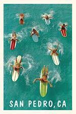 Vintage Journal San Pedro, Aerial View of Surfers