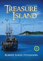 Treasure Island (Annotated, Large Print) 