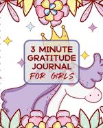 3 Minute Gratitude Journal For Girls: Teach Mindfulness | Children's Happiness Notebook | Sketch and Doodle Too 