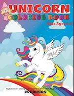 Unicorn coloring book for kids ages 4-8 us edition