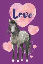 Love: Dapple Grey Horse with Hearts 