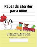 Papel de escribir para niños