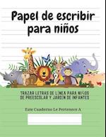 Papel de escribir para niños