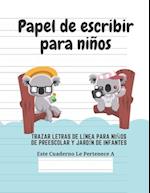 Papel de escribir para niños