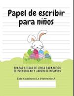 Papel de escribir para niños