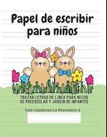 Papel de escribir para niños