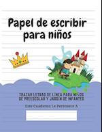 Papel de escribir para niños