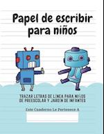 Papel de escribir para niños