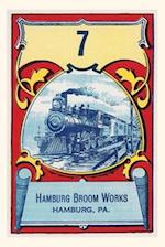 Vintage Journal Ad for Hamburg Broom Works, Locomotive