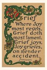 Vintage Journal Shakespeare Quote on Grief, Joy
