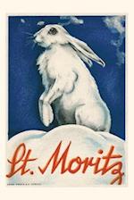 Vintage Journal Rabbit in Snow, St. Moritz