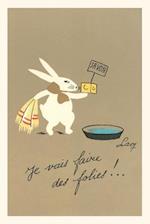 Vintage Journal Rabbit Preparing to Bathe