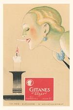 Vintage Journal Woman Lighting Gitane from Candle