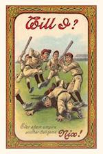 Vintage Journal Baseball Players Beating Up Umpire