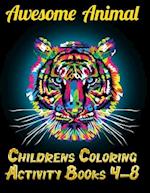 Awesome Animal Childrens Coloring Activity Books 4-8