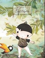 Collect happiness sketchbook(Drawing & Writing)( Volume 5)(8.5*11) (100 pages)