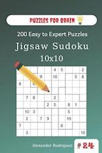 Puzzles for Brain - Jigsaw Sudoku 200 Easy to Expert Puzzles 10x10 (volume 24)