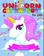 Unicorn coloring book for kids ages 4-8 US edition